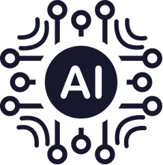 Ikona z wyszczególnionym symbolem "AI"